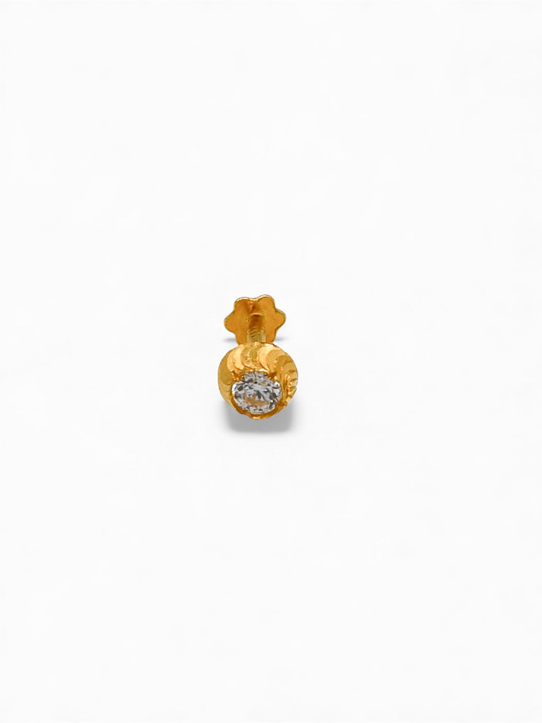 22ct Gold CZ Nose Pin 4.5 MM