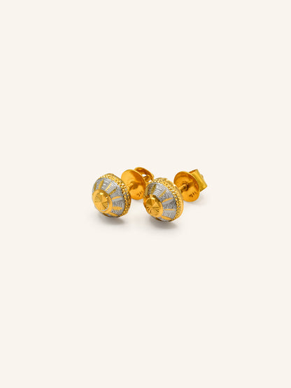 22ct Gold Two Tone Stud Earring