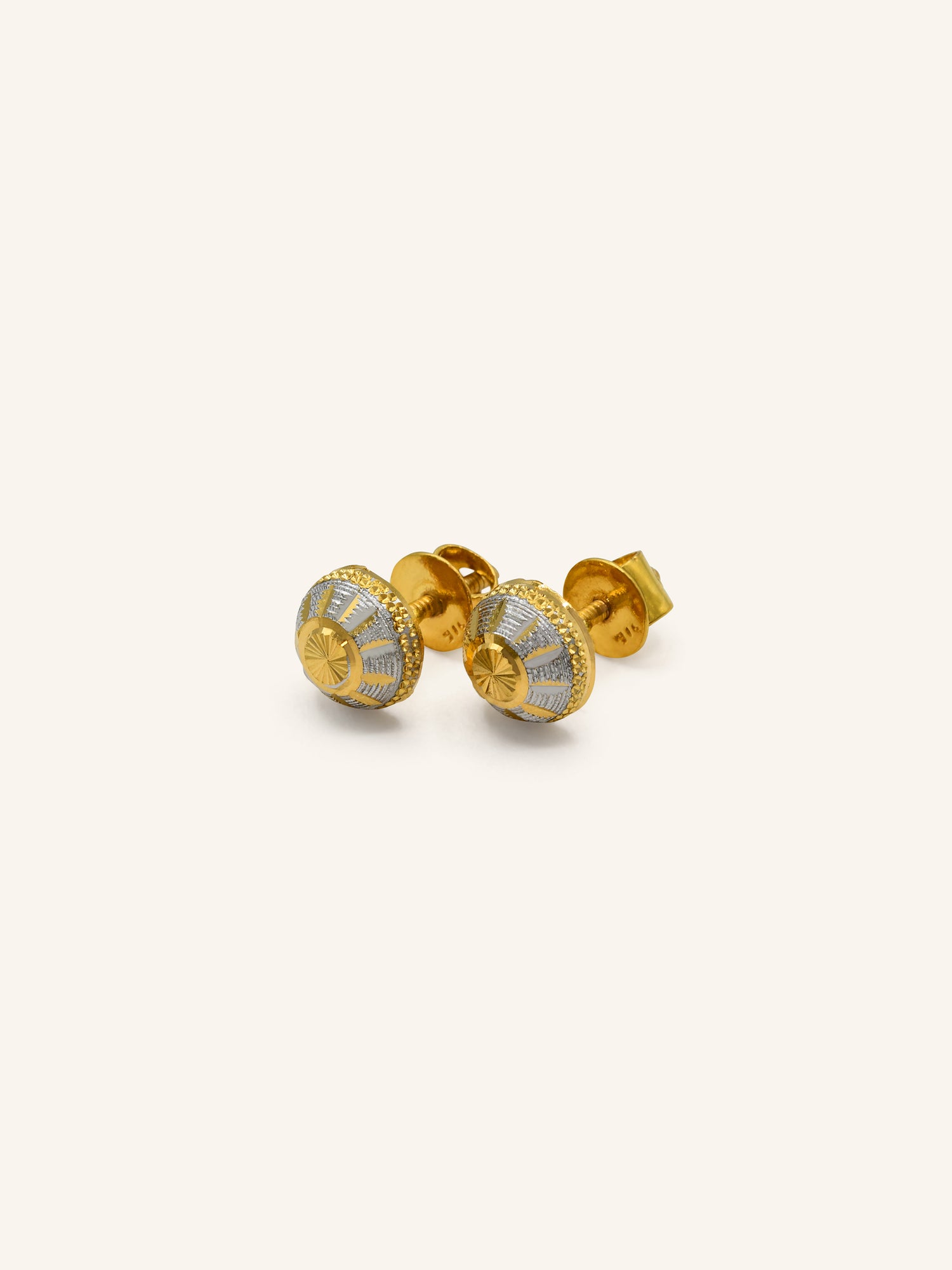 22ct Gold Two Tone Stud Earring 2.45 GMS - Roop Darshan