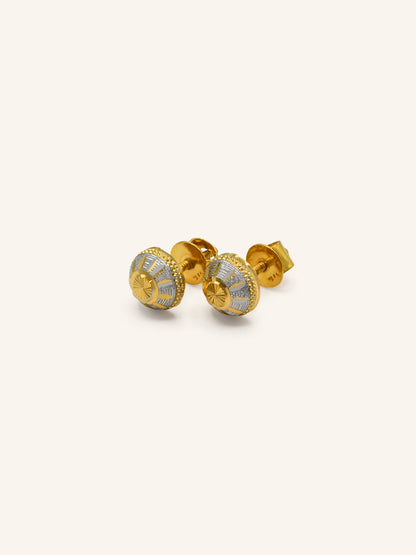 22ct Gold Two Tone Stud Earring 2.45 GMS - Roop Darshan