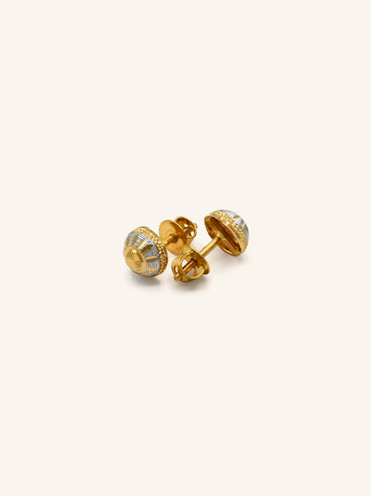 22ct Gold Two Tone Stud Earring 2.45 GMS - Roop Darshan