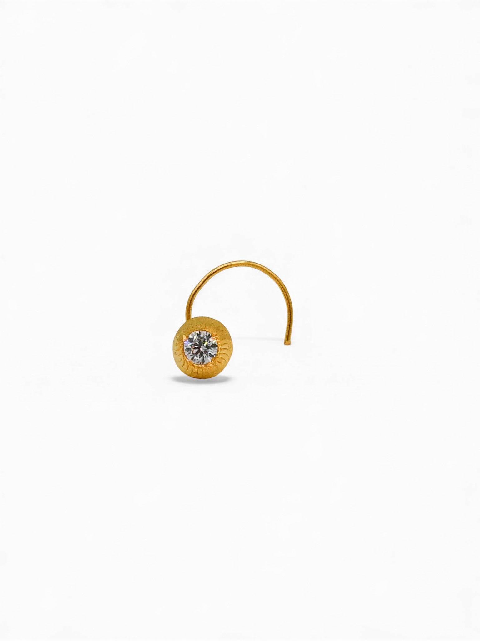 22ct Gold CZ Nose Pin - 4.5 MM - Roop Darshan