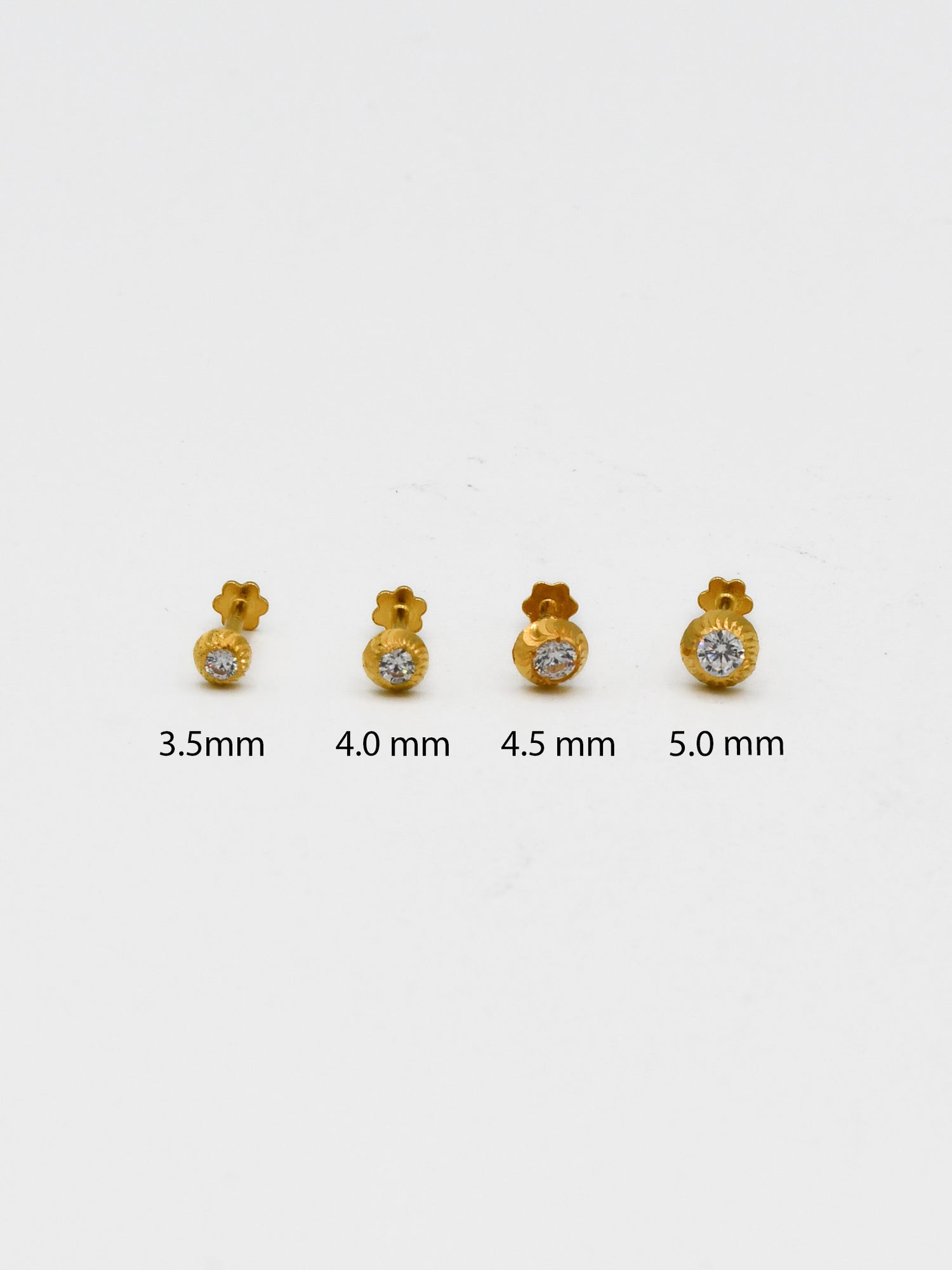22ct Gold CZ Nose Pin