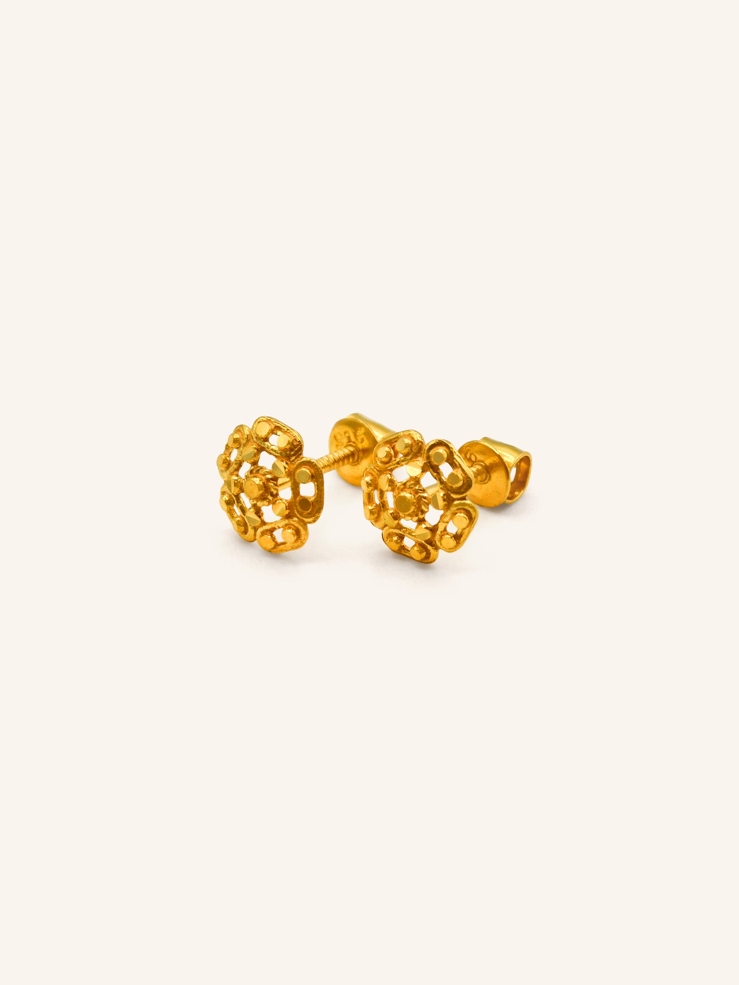 22ct Gold Stud Earring - Roop Darshan
