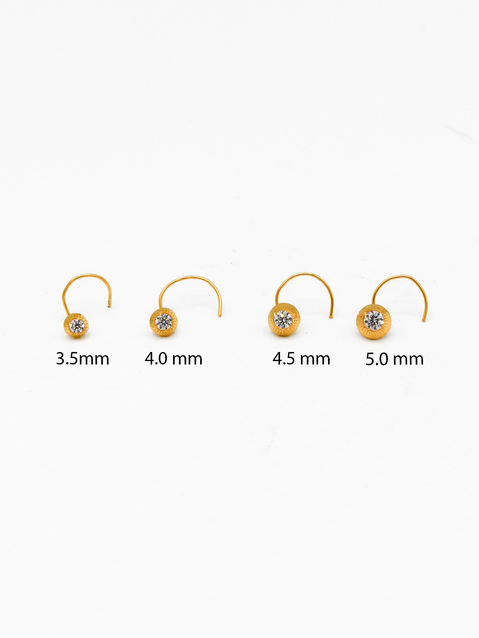 22ct Gold CZ Nose Pin - Roop Darshan