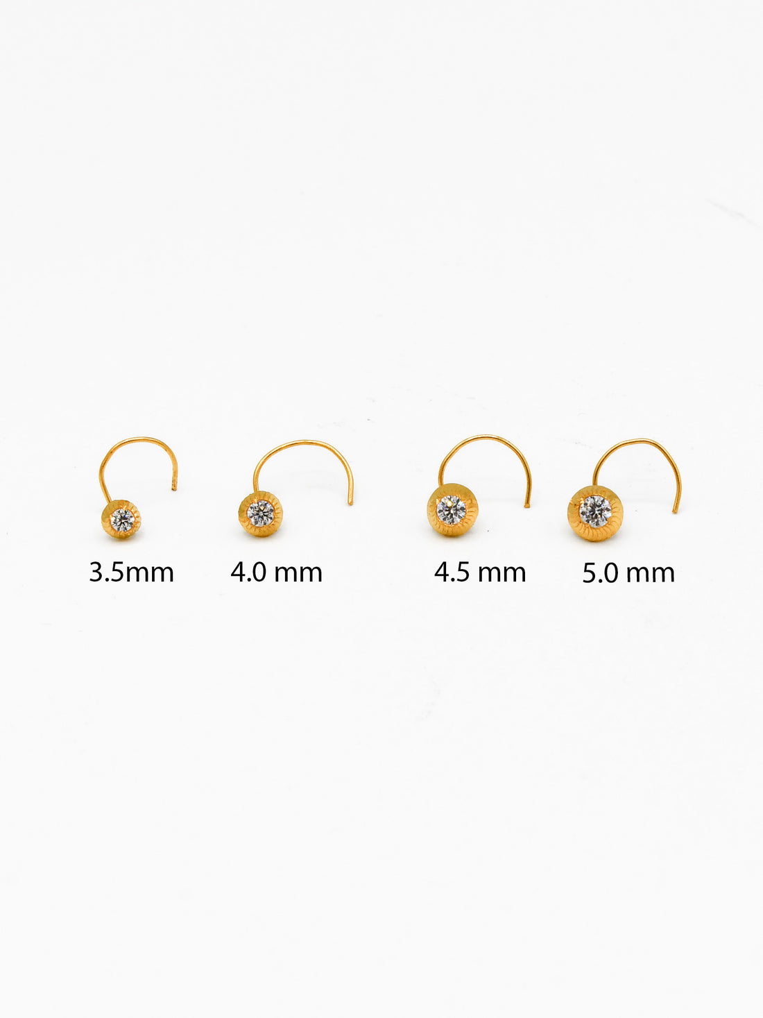 22ct Gold CZ Nose Pin