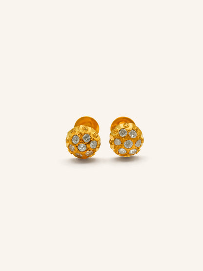 22ct Gold CZ Ball Stud Earrings