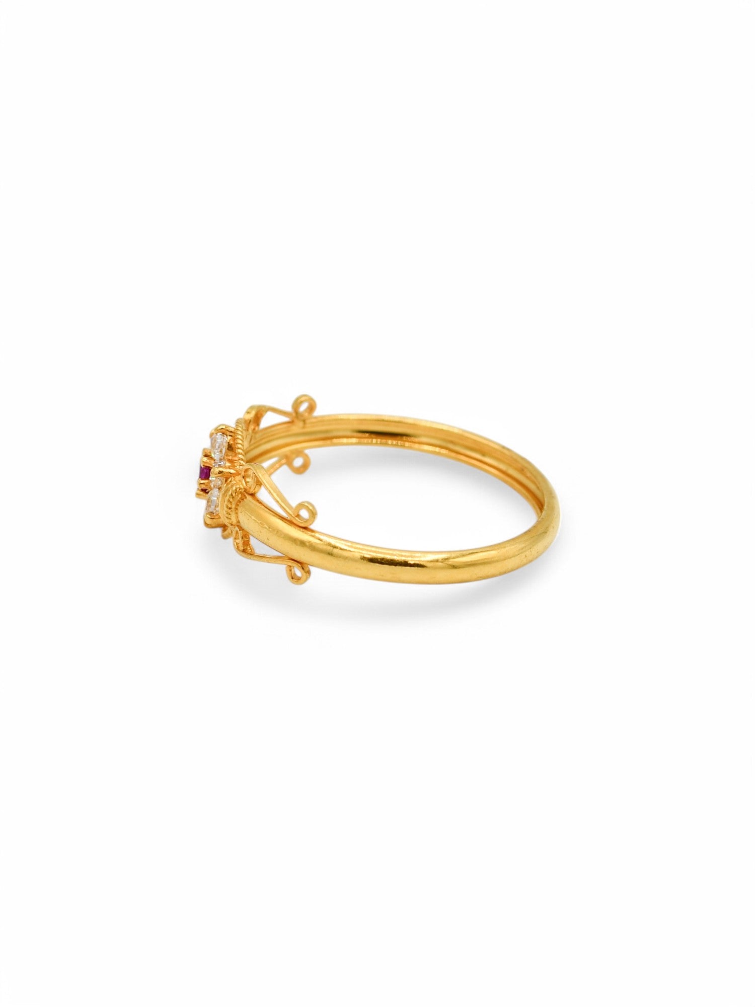 22ct Gold Pink CZ Ladies Ring