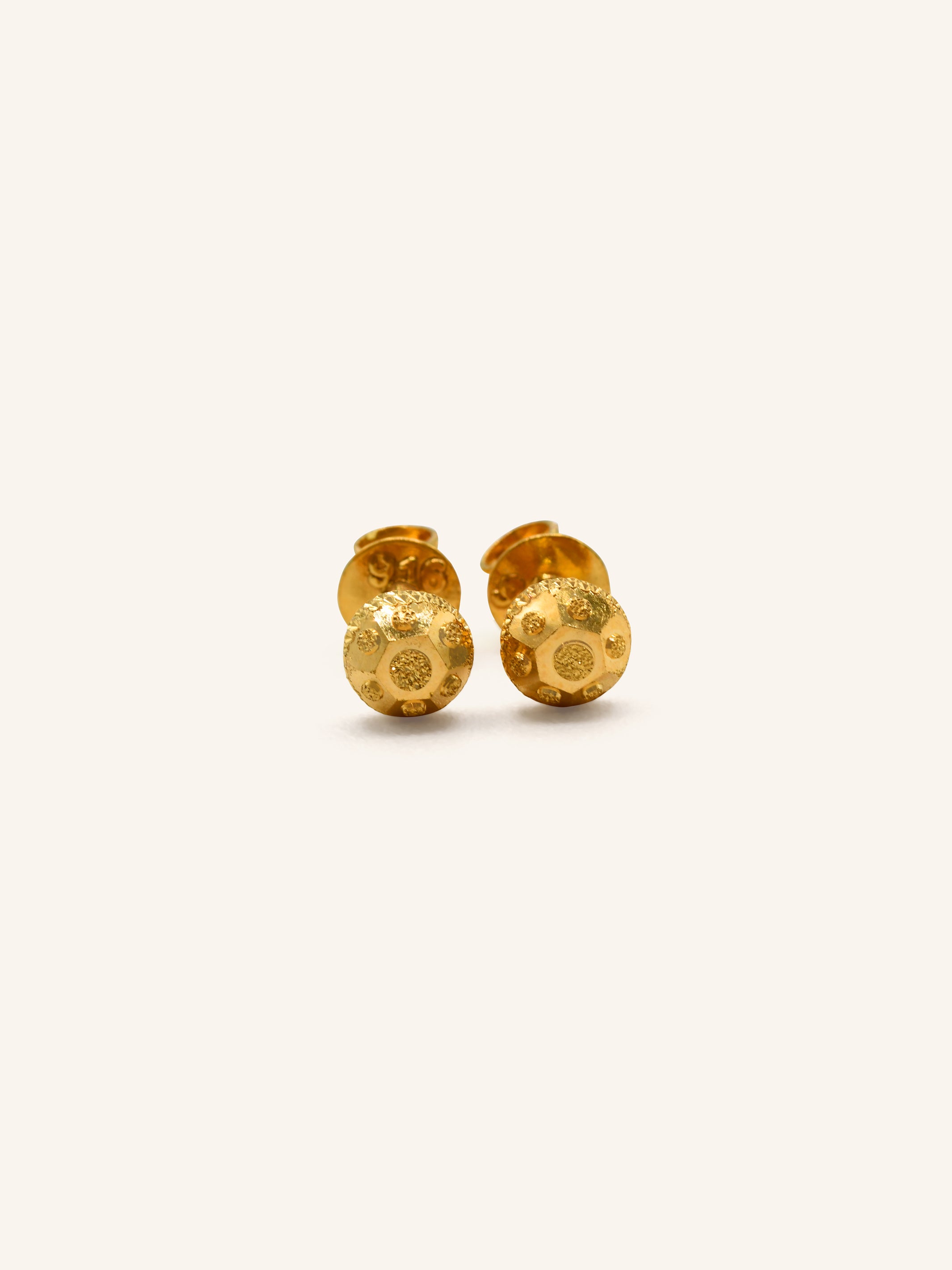 22ct Gold Two Tone Stud Earring 1.27 GMS - Roop Darshan