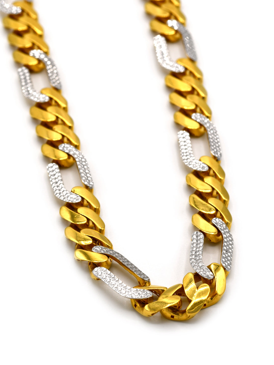 22ct Gold Two Tone Figaro Chain