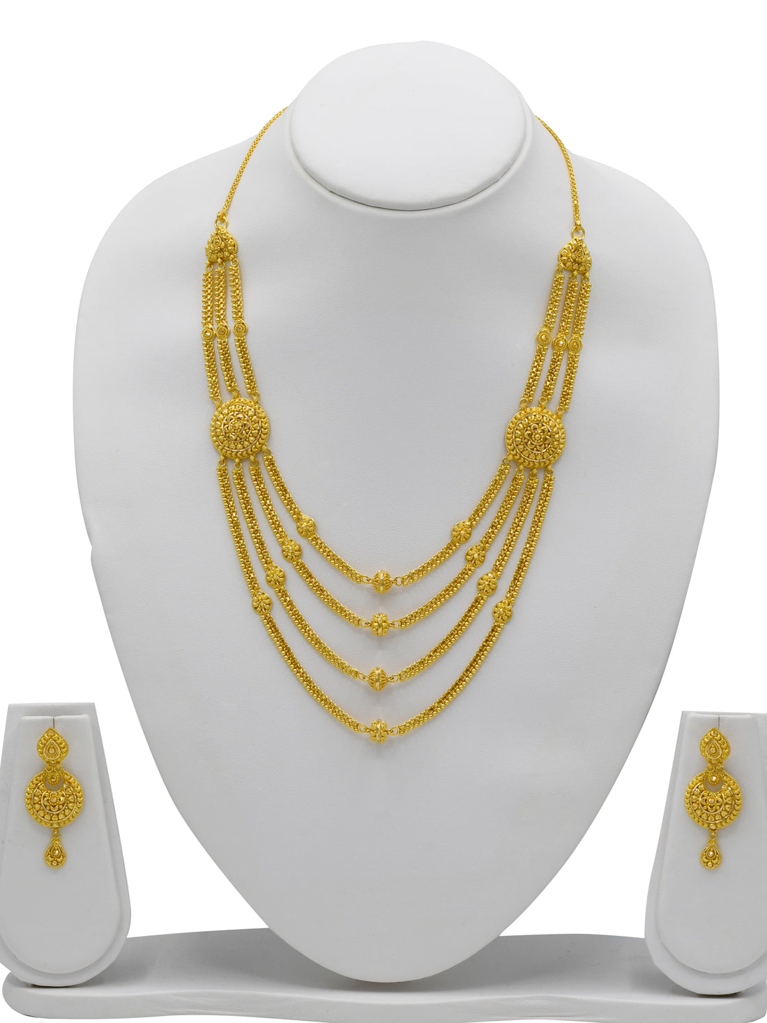 22ct Gold 4 Row Necklace Set