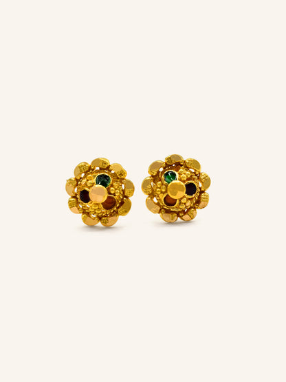 22ct Gold Minakari Stud Earrings