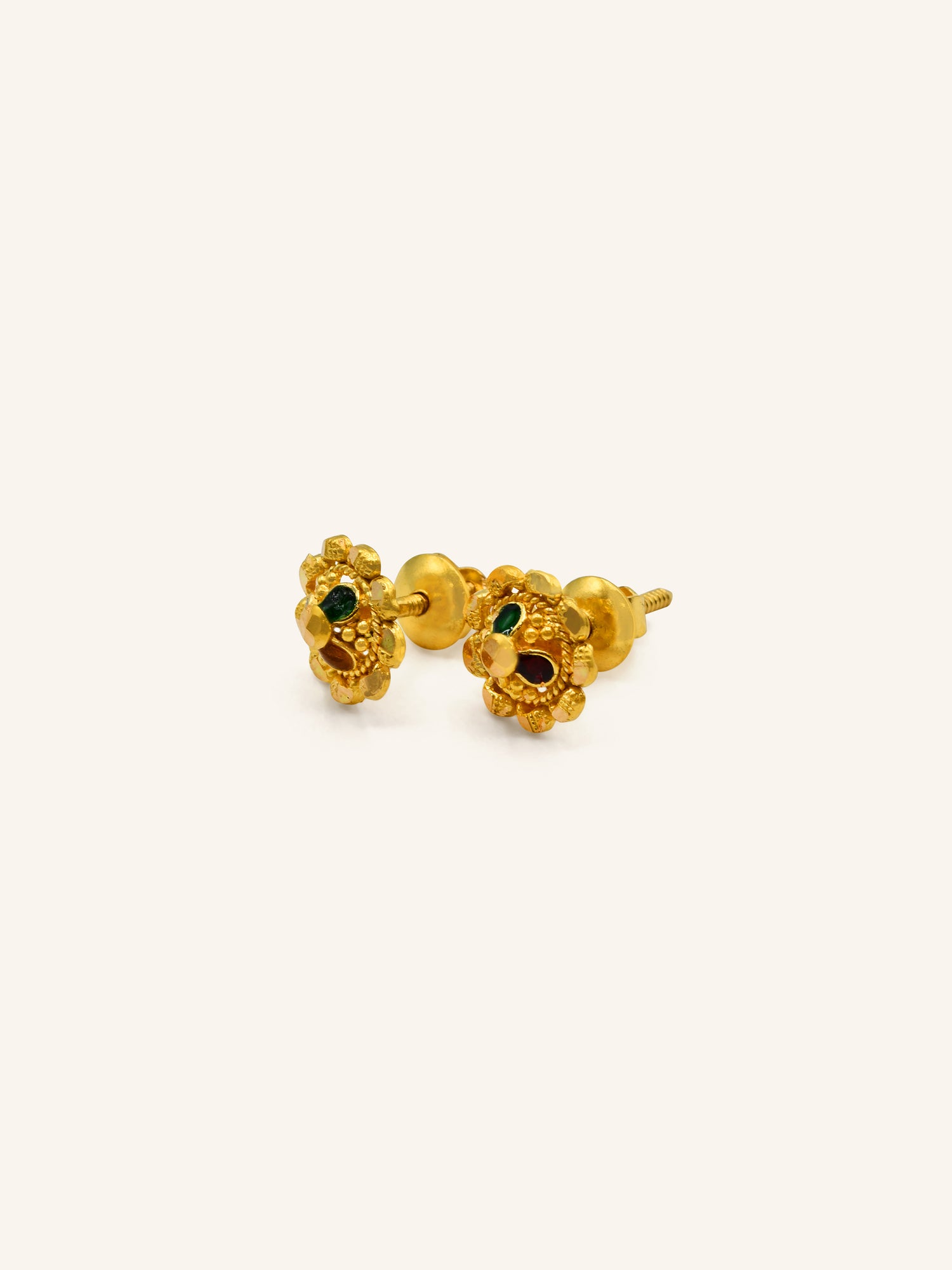 22ct Gold Minakari Stud Earrings