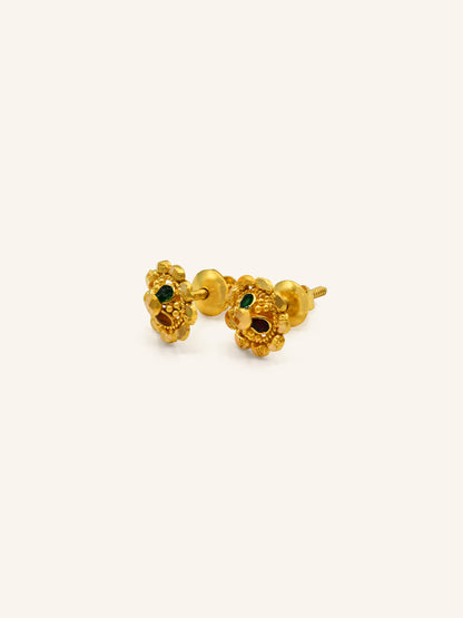 22ct Gold Minakari Stud Earrings