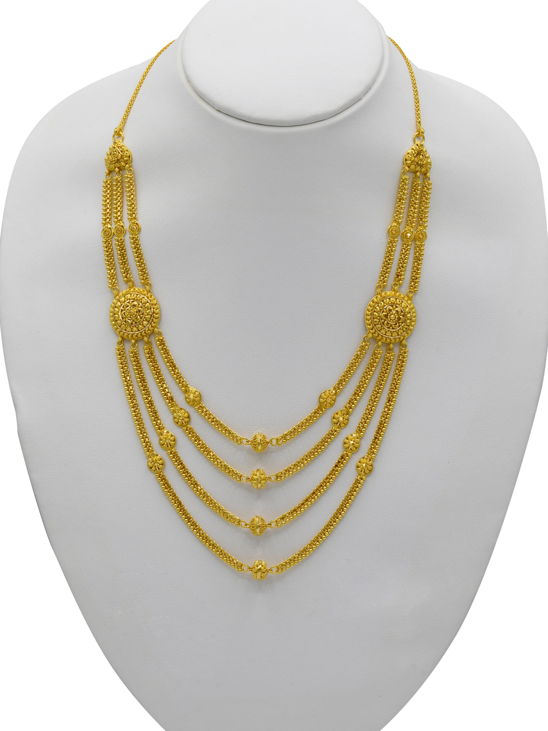 22ct Gold 4 Row Necklace Set