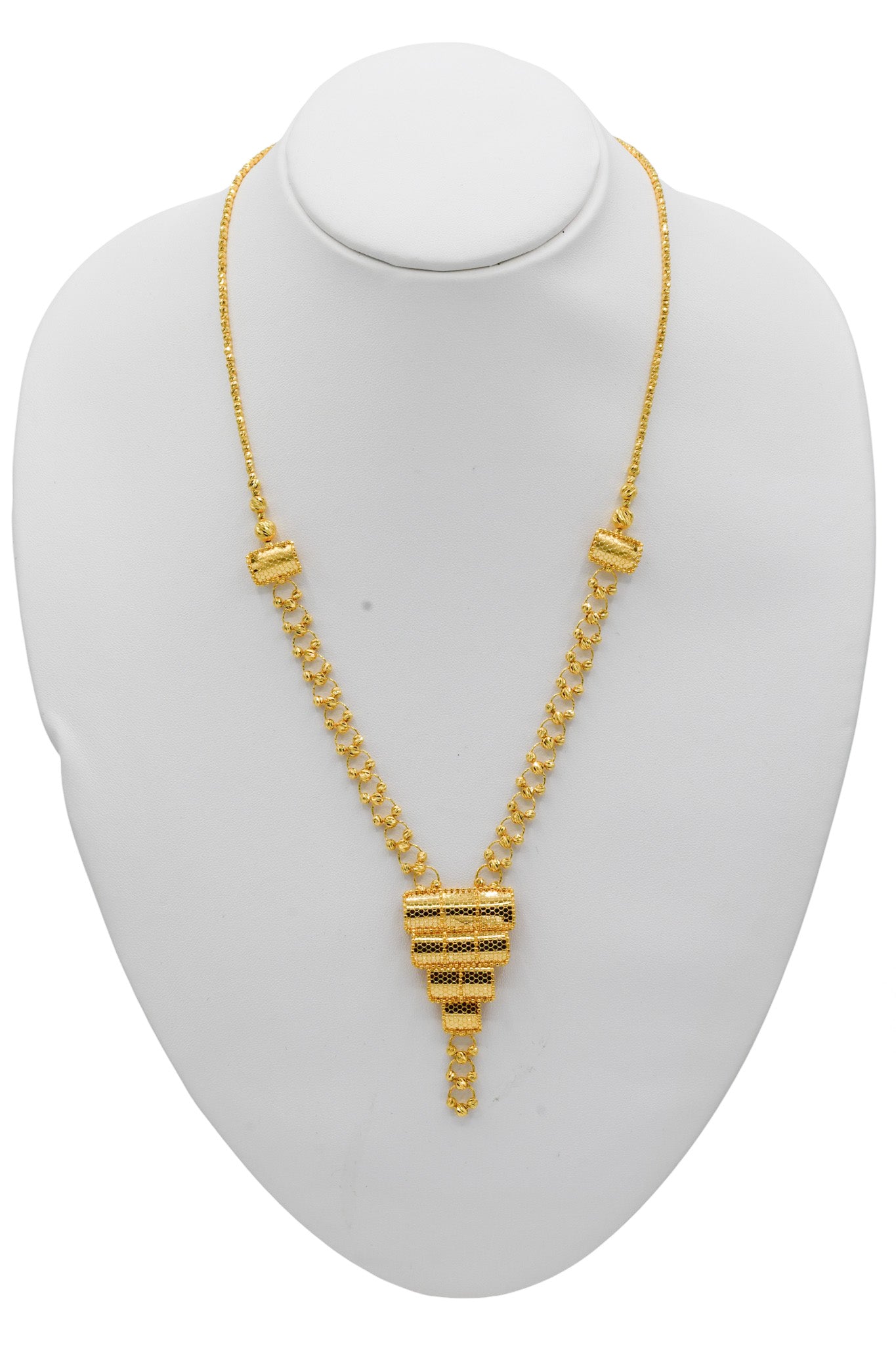 22ct Gold Long Necklace Set - Roop Darshan