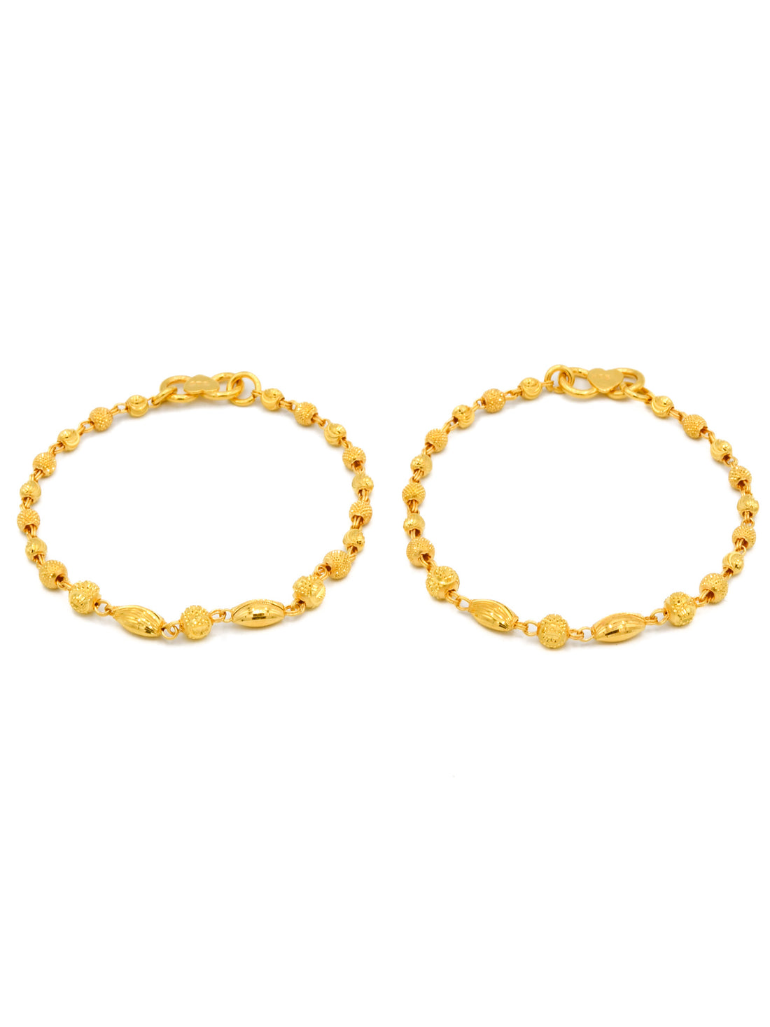22ct Gold Ball Pair Baby Bracelet - Roop Darshan