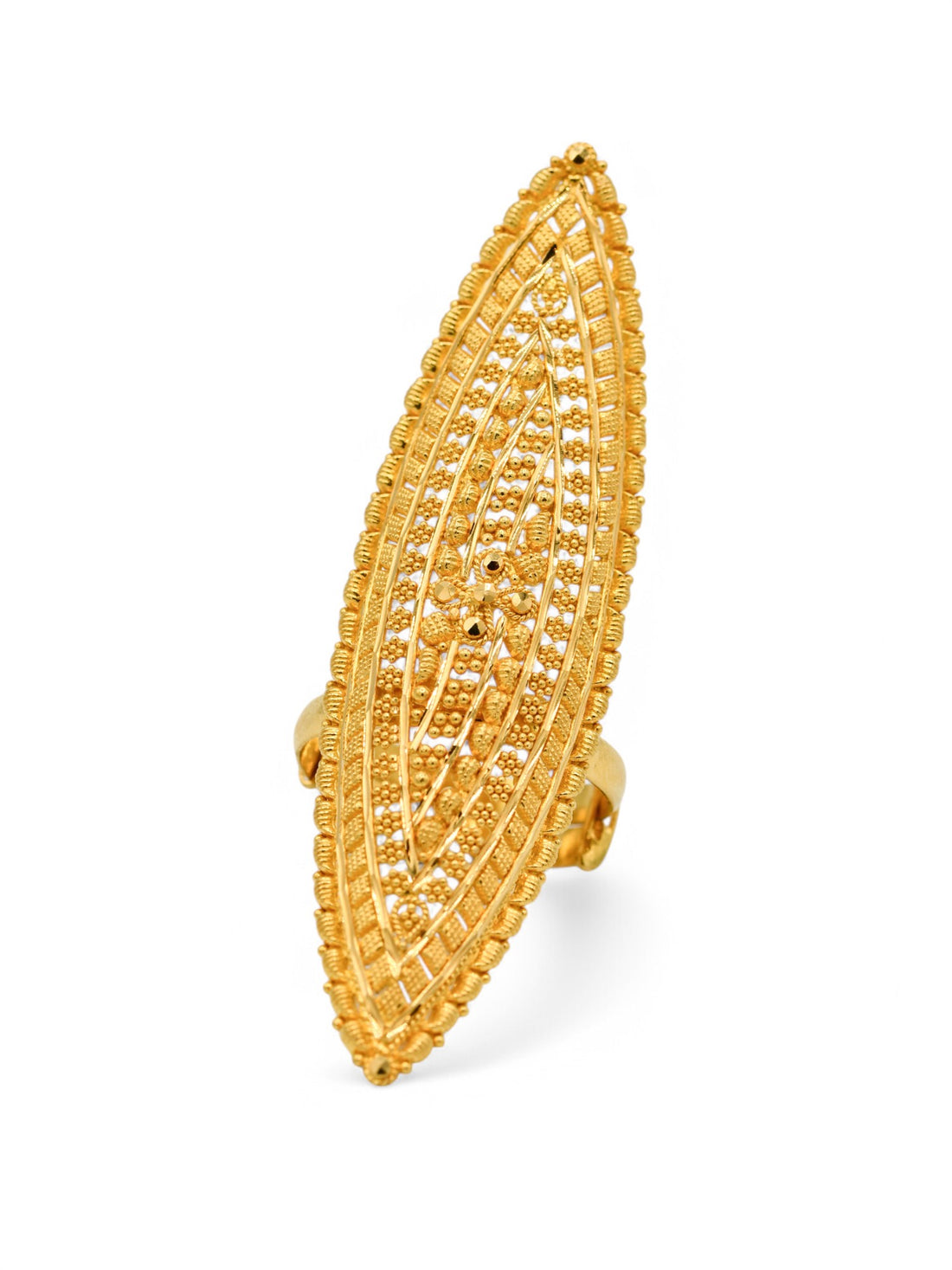 22ct Gold Round Top Adjustable Ring