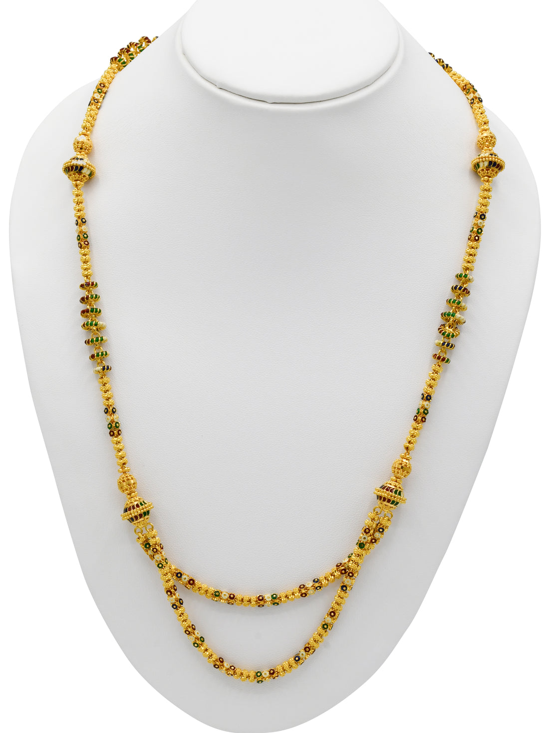 22ct Gold Minakari Ball Fancy Chain