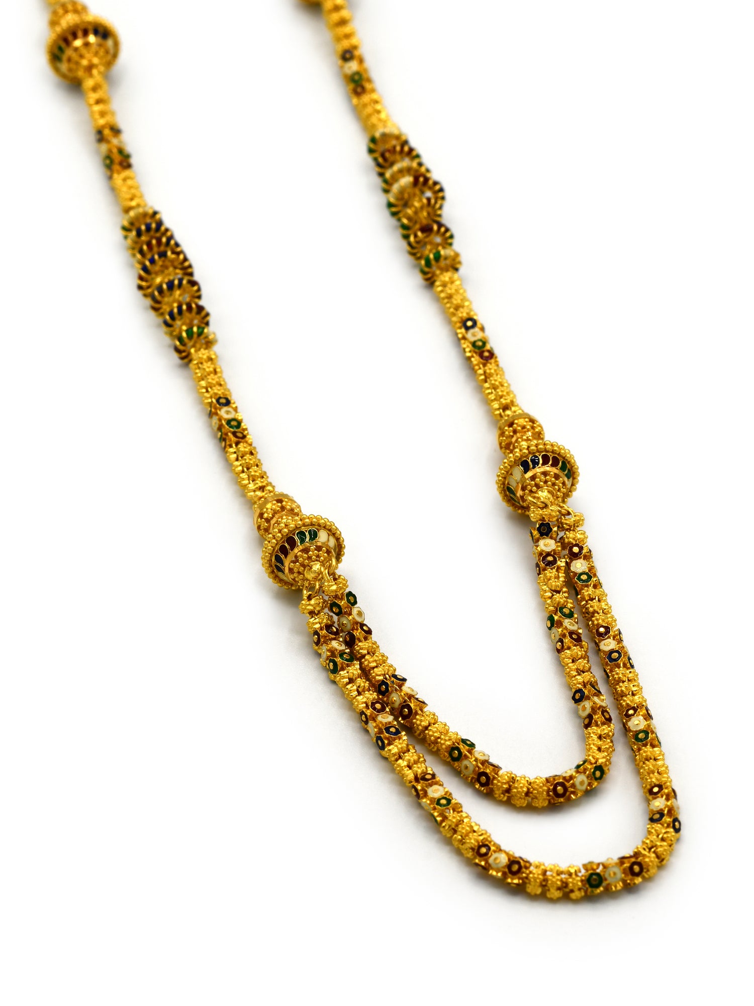 22ct Gold Minakari Ball Fancy Chain – Roop Darshan