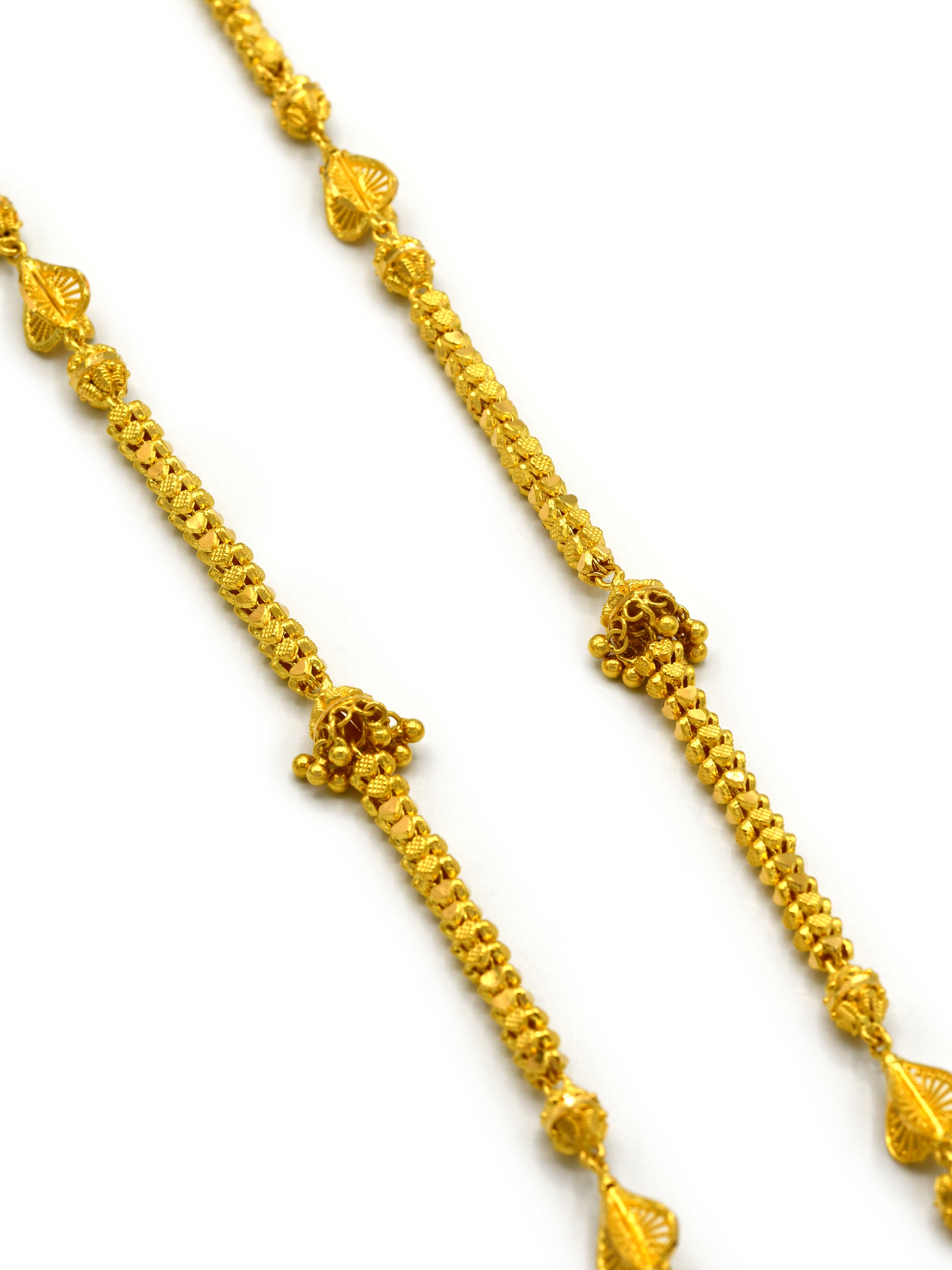 22ct Gold Filigree Ball Long Fancy Chain - Roop Darshan
