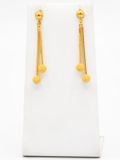 22ct Gold Ball 4 Row Necklace Set - Roop Darshan