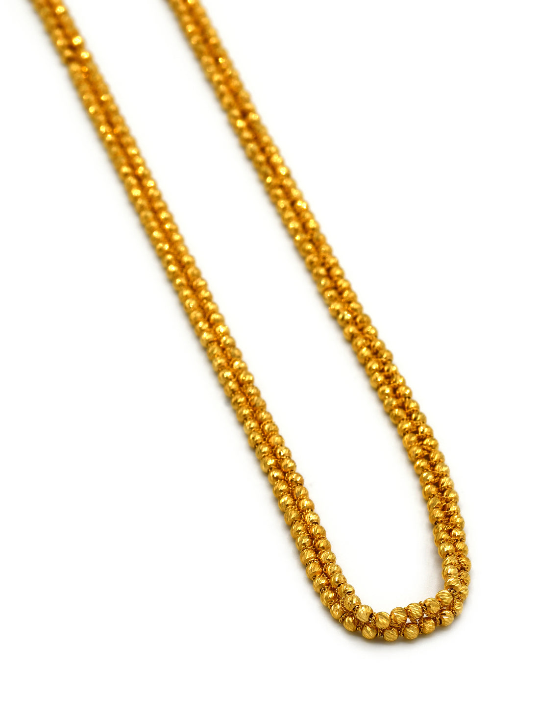 22ct Gold Ball 2 Row Fancy Chain