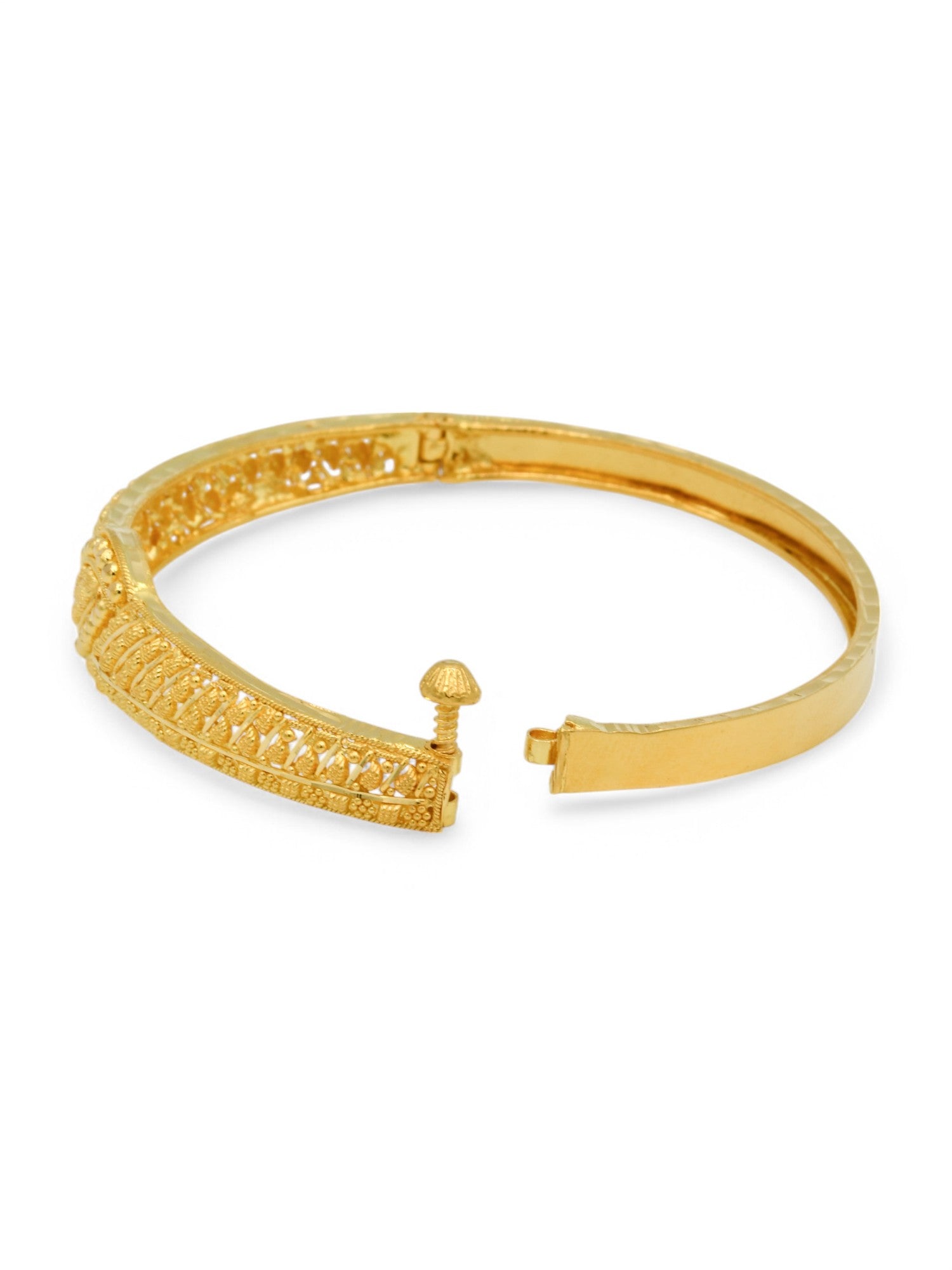 22ct Gold Filigree Screw Bangle
