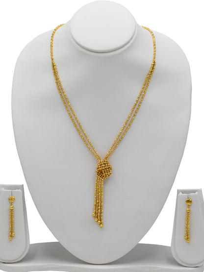 22ct Gold Ball 2 Row Necklace Set