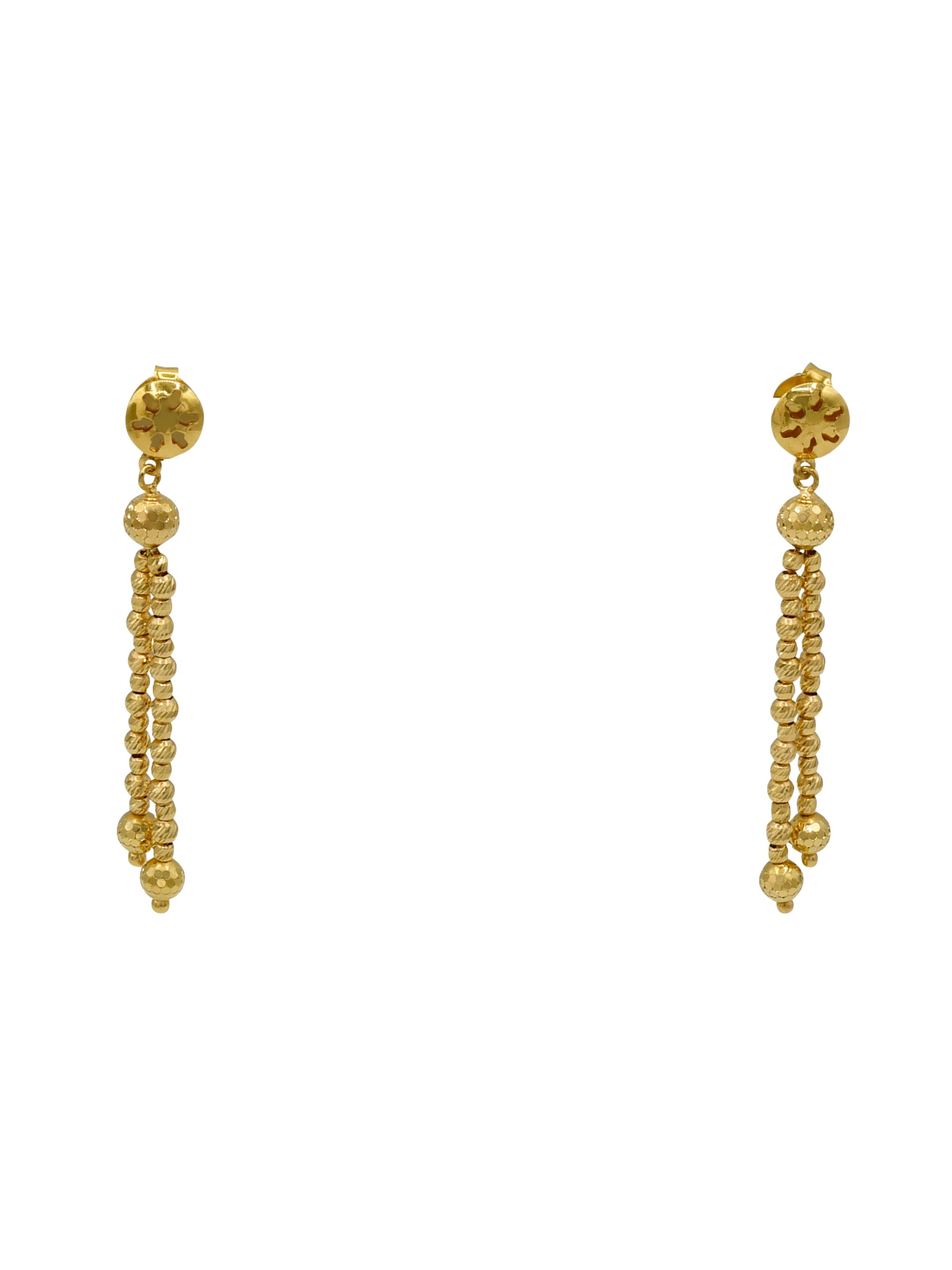 22ct Gold Ball 2 Row Necklace Set