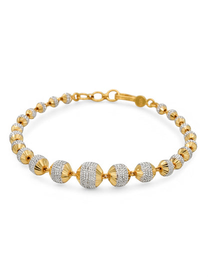 22ct Gold Two Tone Ball Ladies Bracelet