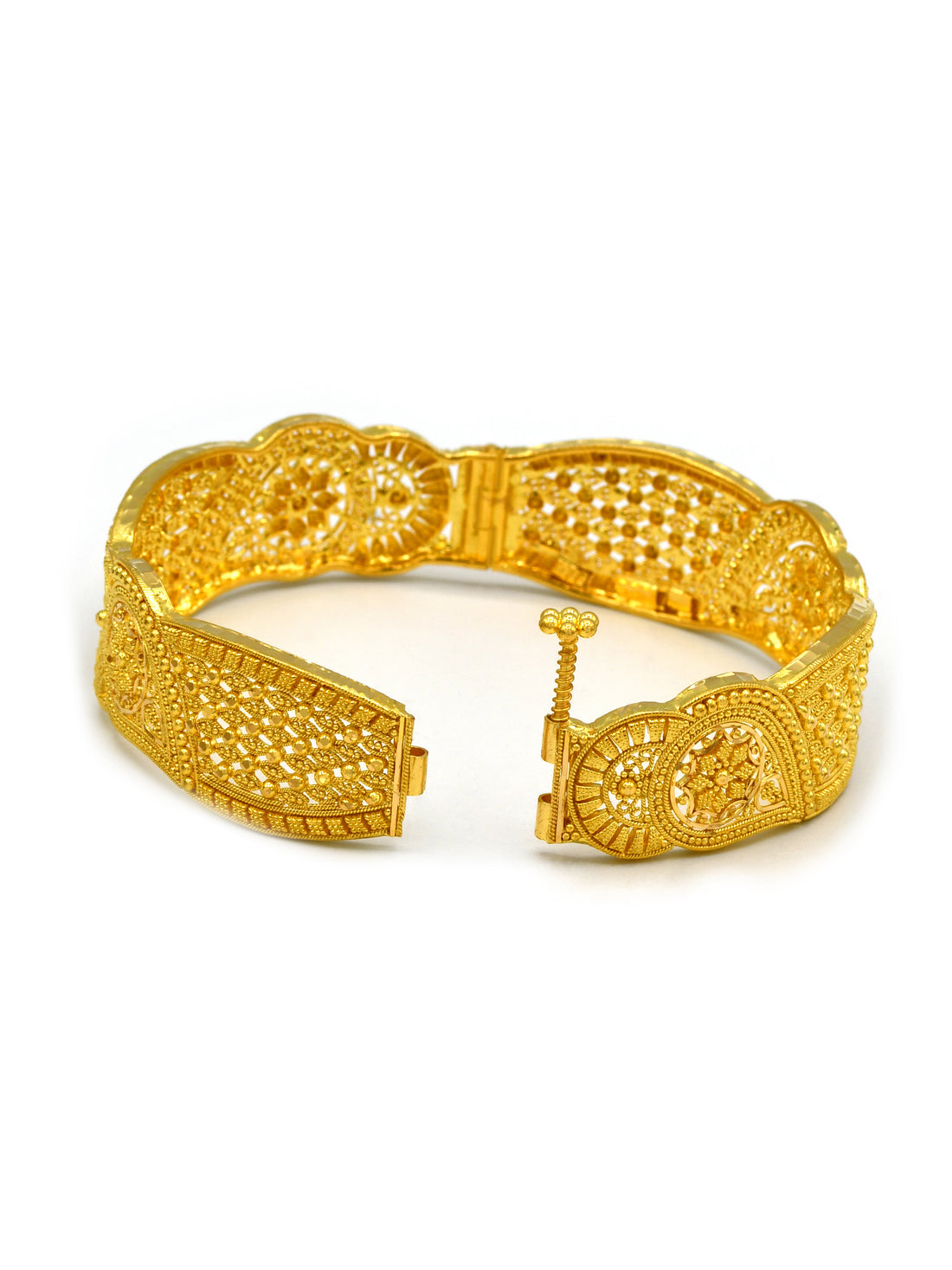 22ct Gold Filigree Pair Screw Bangle