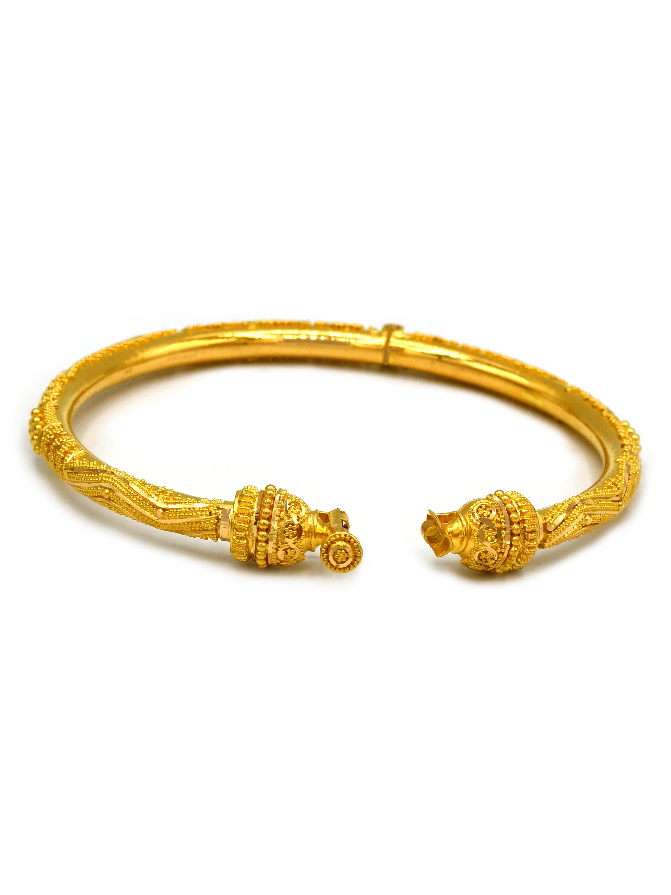 22ct Gold Pair Screw Bangle - Roop Darshan