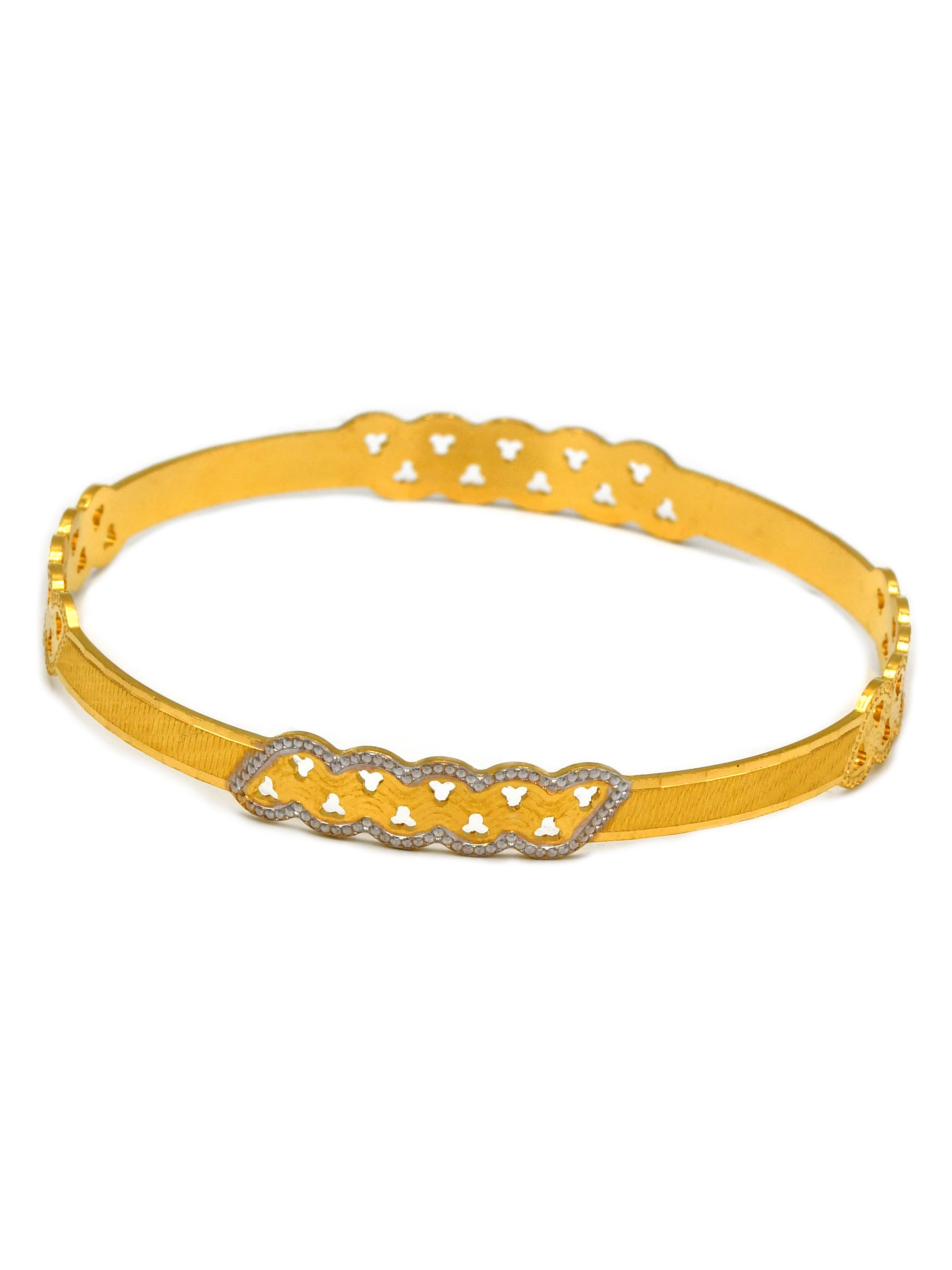 22ct Gold Two Tone Pair Bangle - Roop Darshan