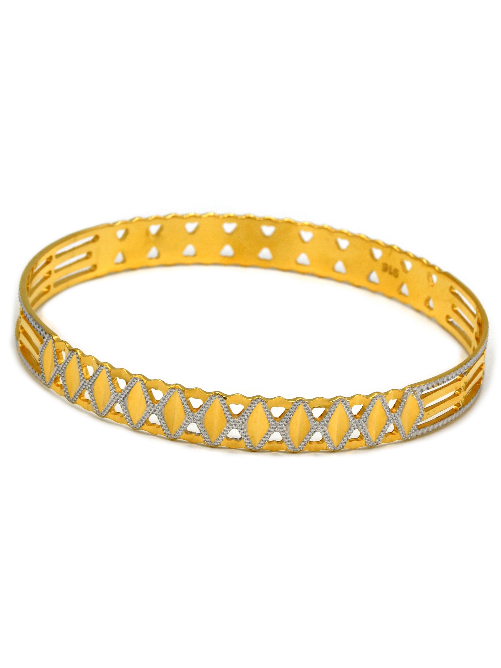 22ct Gold Two Tone Pair Bangle - Roop Darshan