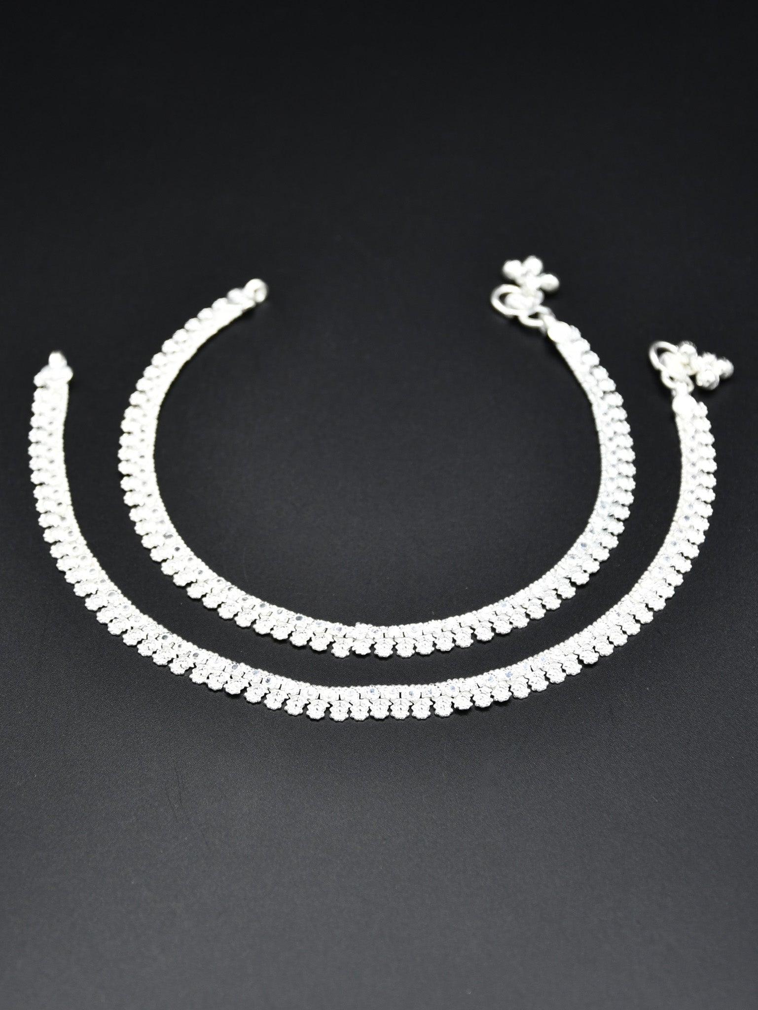 Ladies anklets silver deals