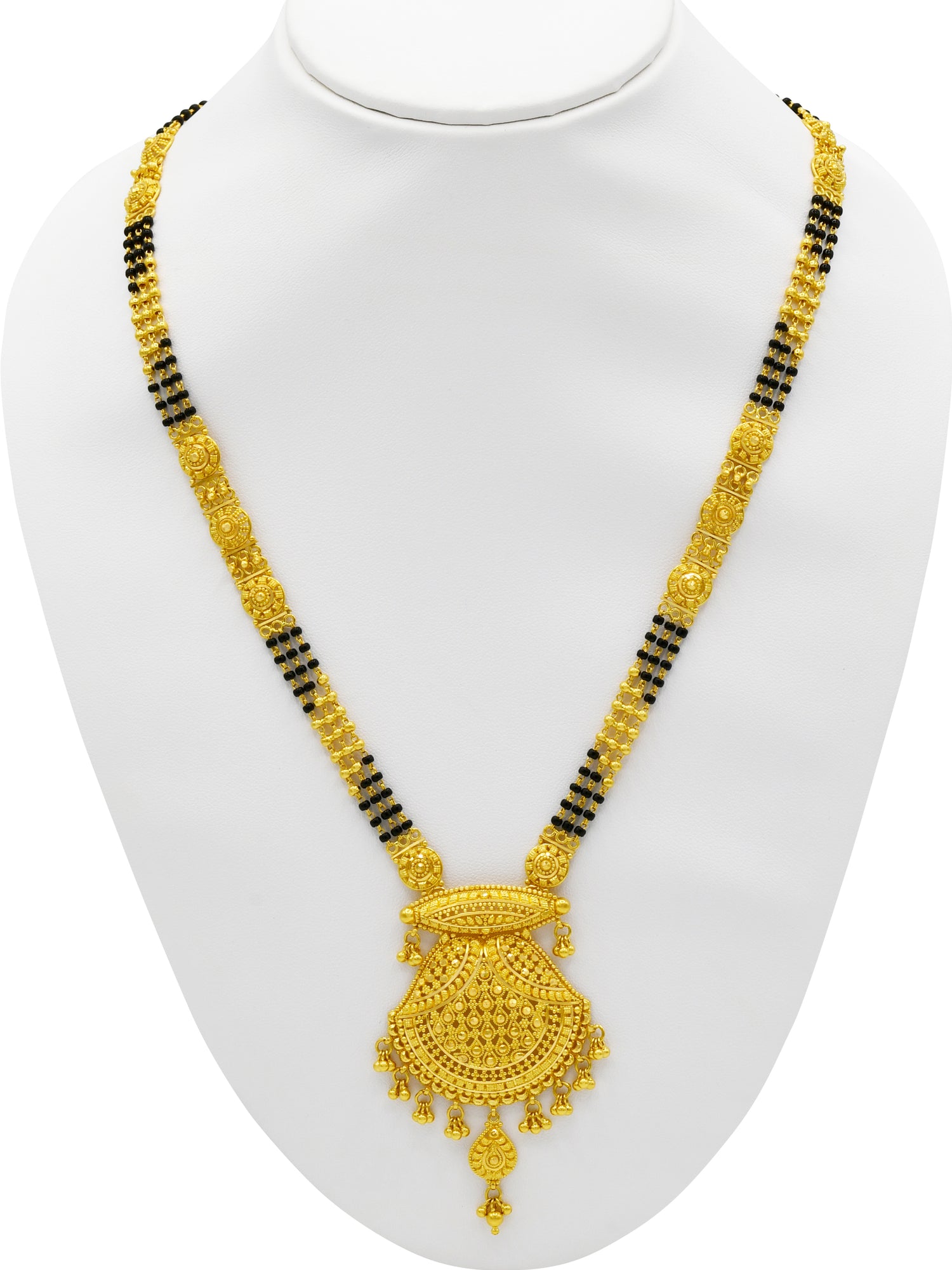 22ct Gold 3 Row Long Mangal Sutra