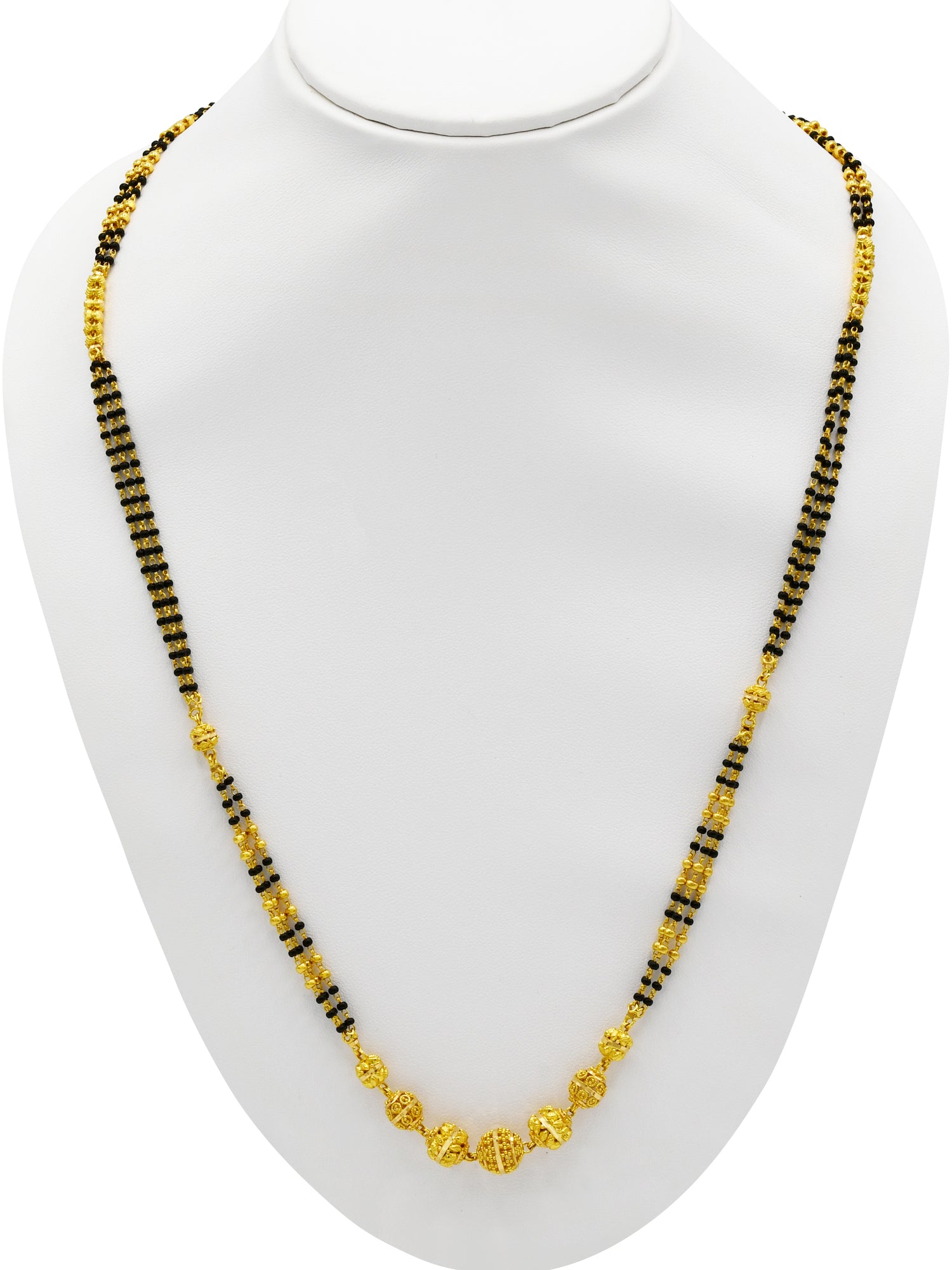 22ct Gold 3 Row Ball Long Mangal Sutra