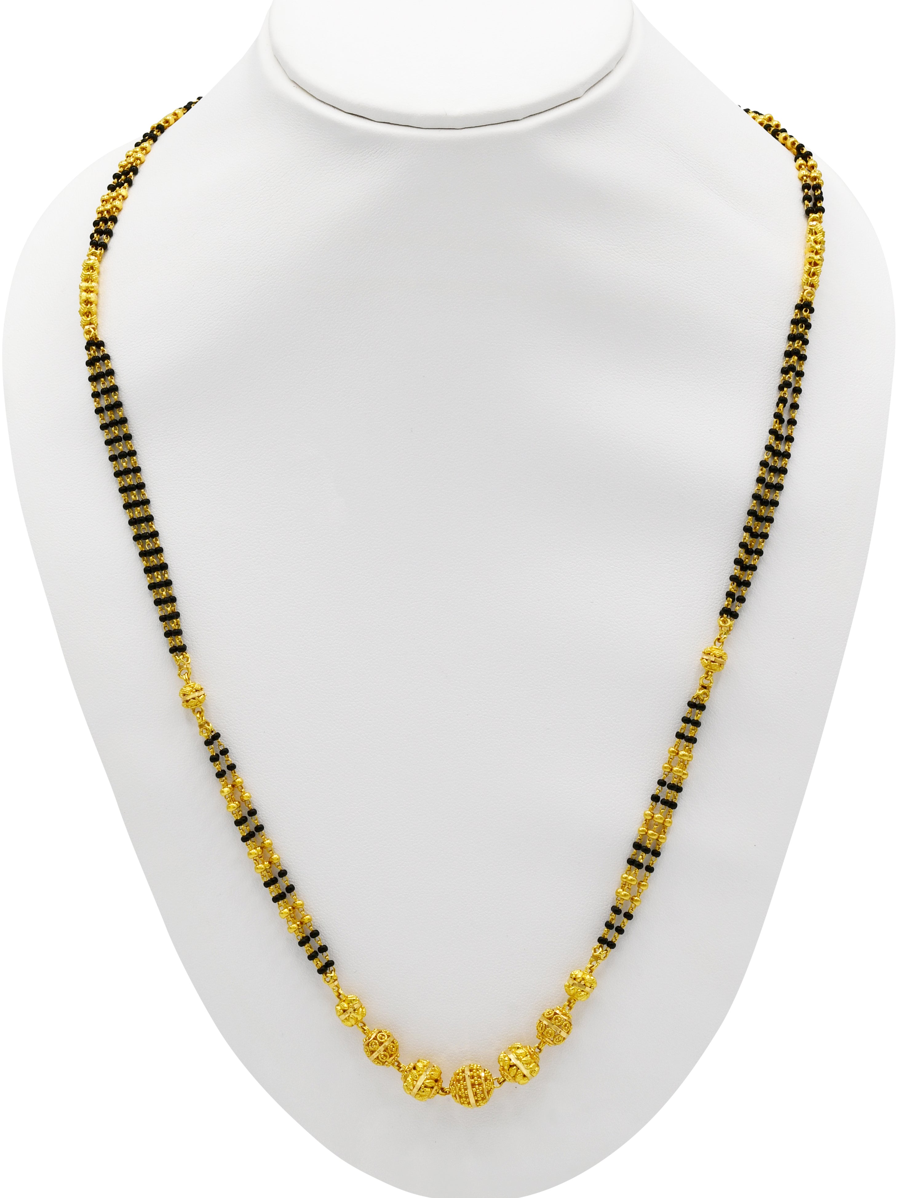 22ct Gold 3 Row Ball Long Mangal Sutra