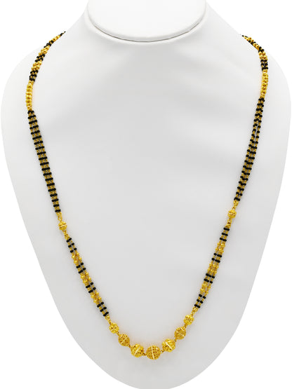 22ct Gold 3 Row Ball Long Mangal Sutra