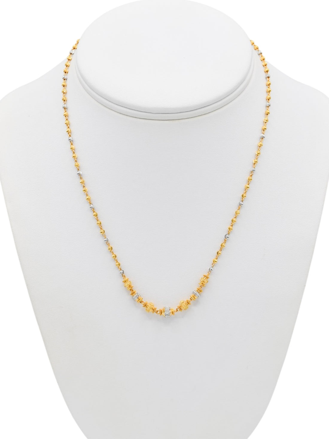 22ct Gold Two Tone Ball Fancy Chain