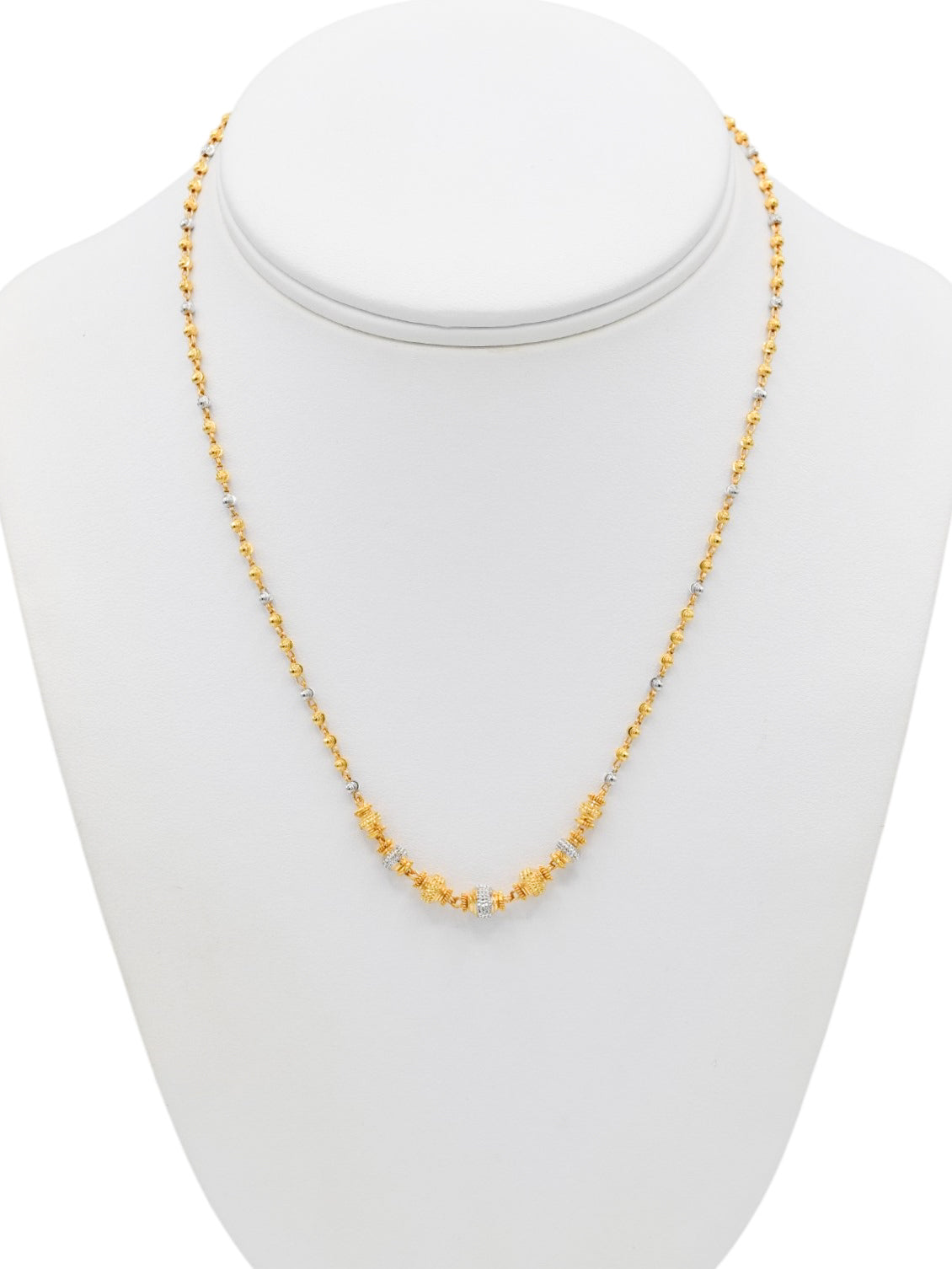 22ct Gold Two Tone Ball Fancy Chain