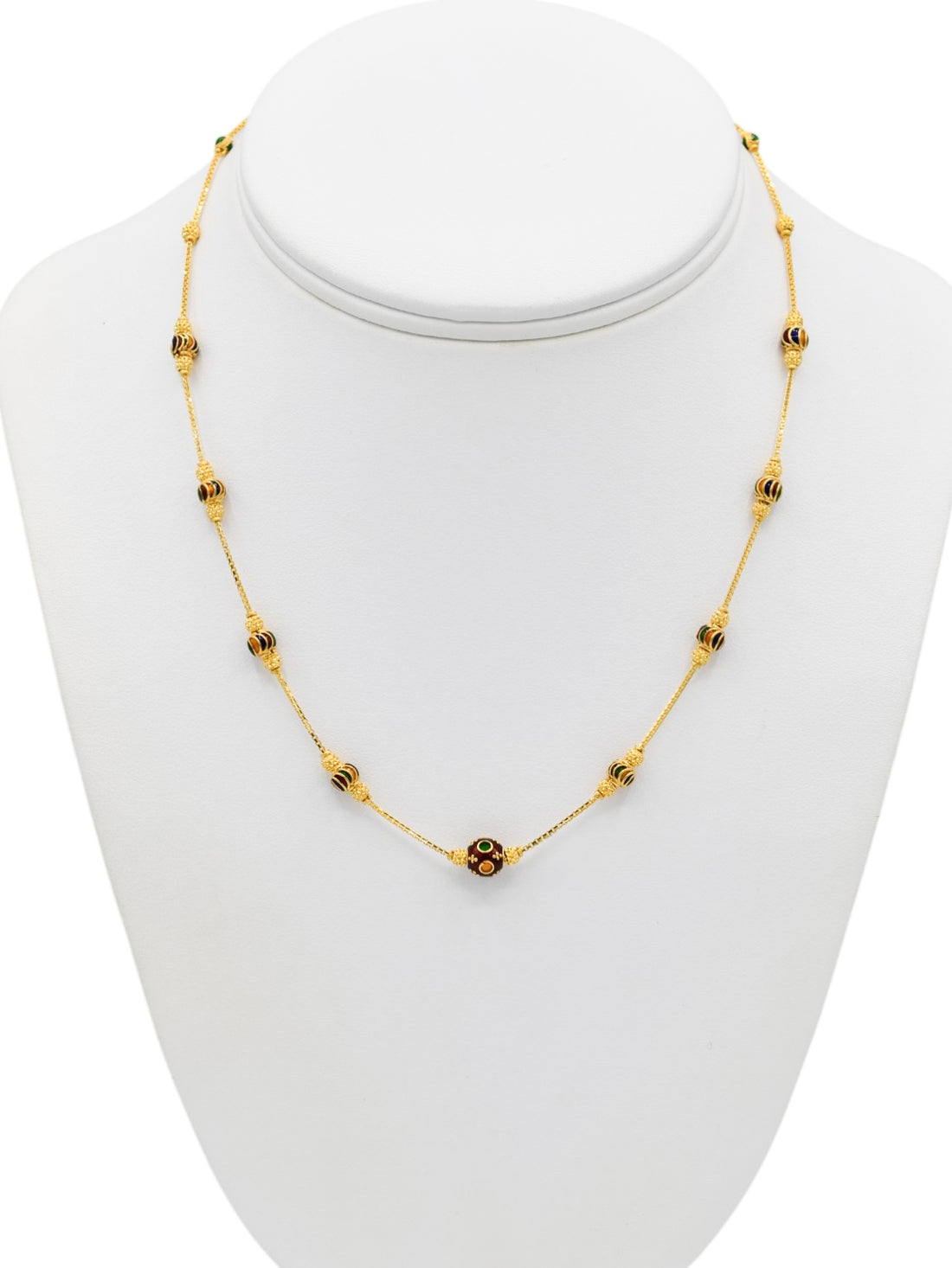 22ct Gold Minakari Ball Fancy Chain