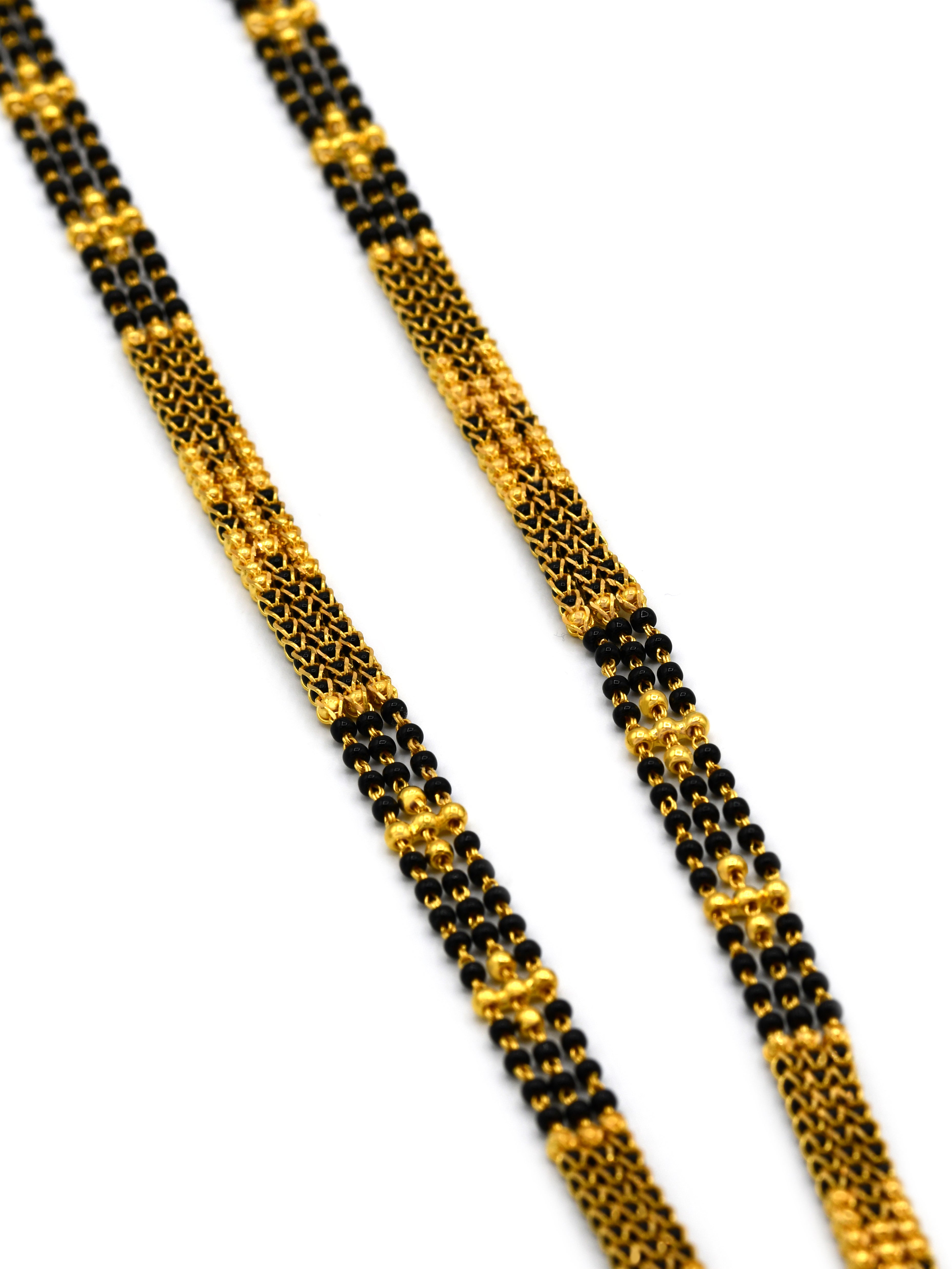 22ct Gold 3 Row Long Mangal Sutra