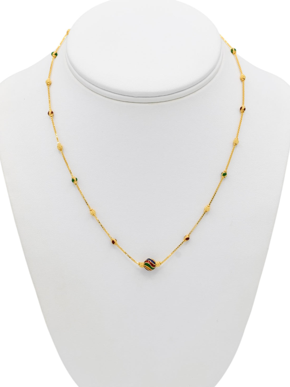 22ct Gold Minakari Ball Fancy Chain