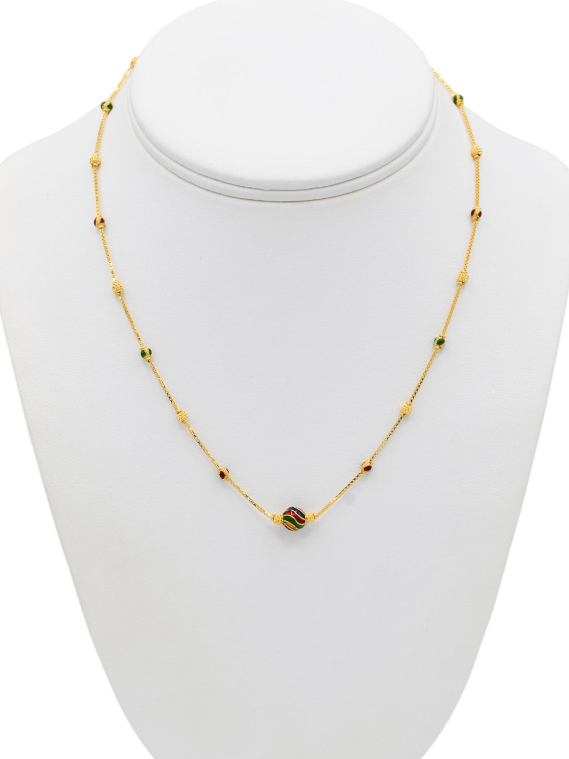 22ct Gold Minakari Ball Fancy Chain