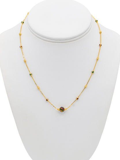 22ct Gold Minakari Ball Fancy Chain