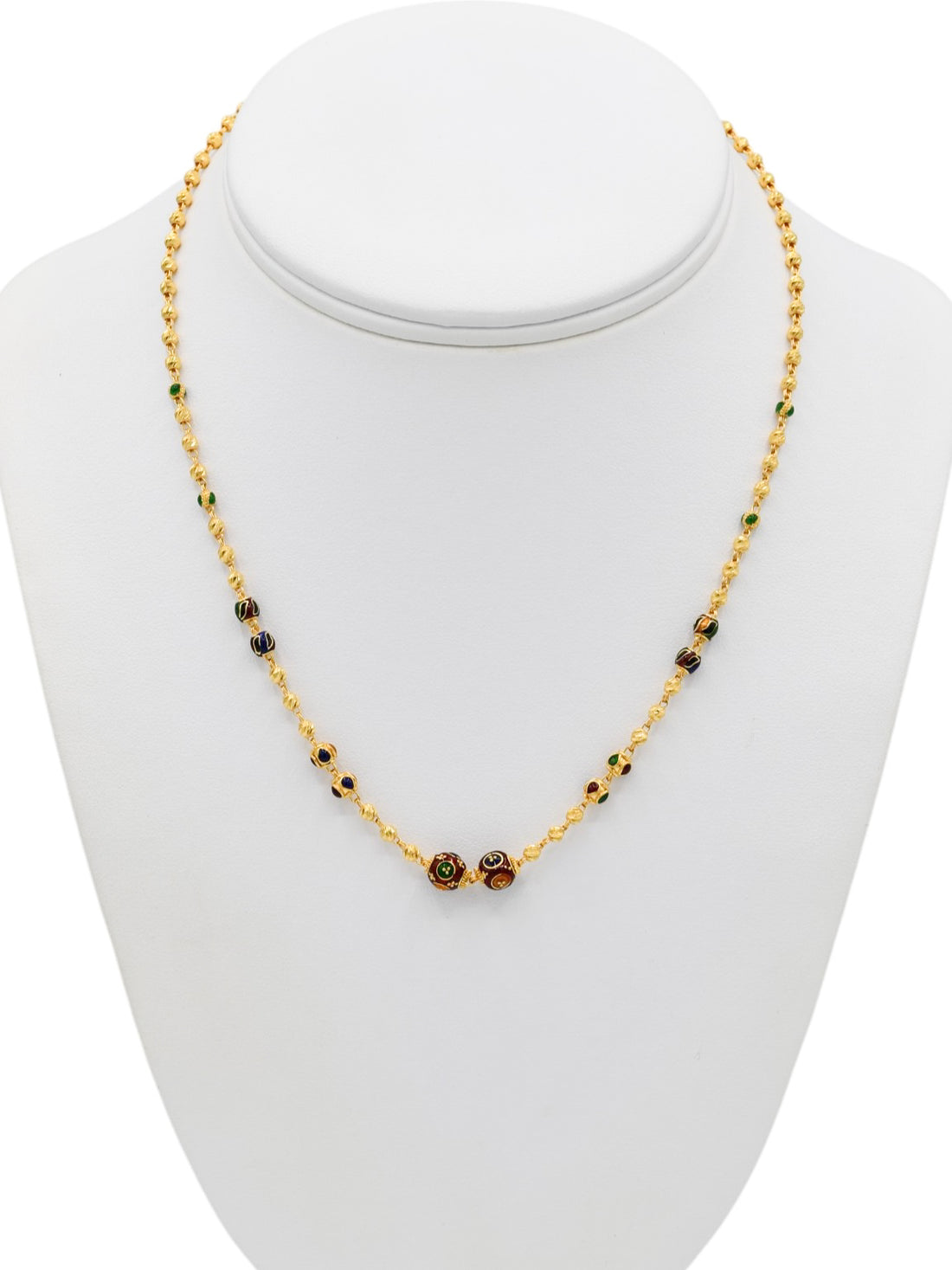 22ct Gold Minakari Ball Fancy Chain - Roop Darshan