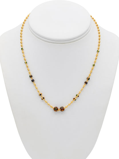 22ct Gold Minakari Ball Fancy Chain