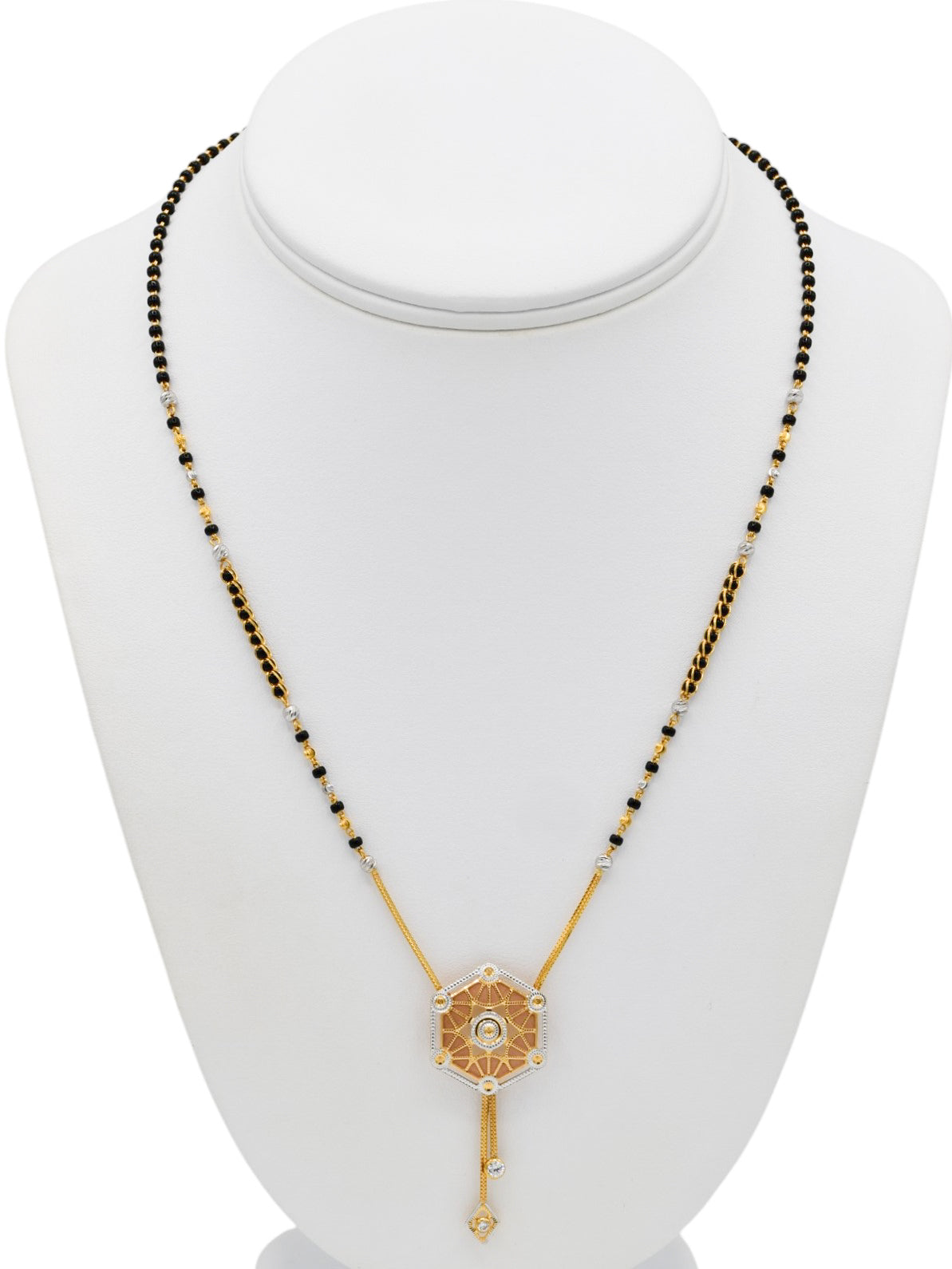 22ct Gold Rose Gold  Two Tone Ball Mangal Sutra - Roop Darshan